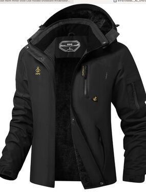 NWT (S) ASPO WOMEN'S BLACK SKI JACKET, DETACHABLE HOOD